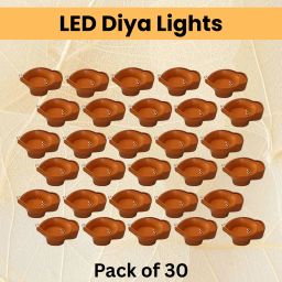 Water Sensor Diya LED Water Diyas for Diwali Home & Office Décor Pack of 30 C381 Plastic (Pack of 30) Table Diya Set-image-25