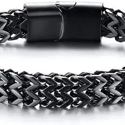 meenaz Metal, Silver, Alloy, Stainless Steel Beads, Pearl, Crystal Black Silver Bracelet-picture-37