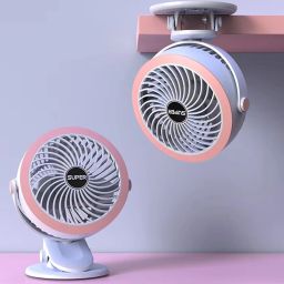 Luranol High Speed Fan 360° Cooling Low Noise Hanging Table Clip Fans Mini Handheld Fan, Portable Fan USB Rechargeable, Small Pocket Fan USB Fan-24