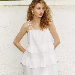 H&M Tie-Strap Cotton Dress-image-69