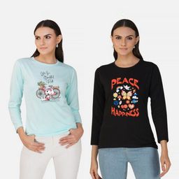 Metronaut Women 2 Printed Bio Finish Applique T-shirt-picture-36