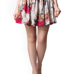 MINOS Printed Flared Above Knee Skirt-image-60