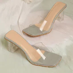 DressBerry Embellished Block Heel Sandals-43