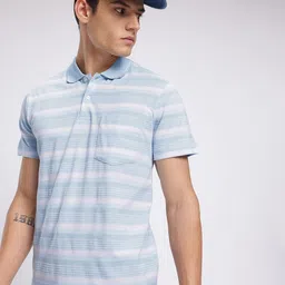 SZN Striped Polo Collar T-shirt-picture-32