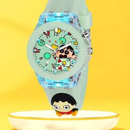 SWADESI STUFF Unisex Kids Dial & Straps Analogue Multi Function Watch MULTI LIGHT GREEN SHIN CHAN image 1