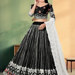 F Plus Fashion Net Semi-Stitched Lehenga Choli-image-95