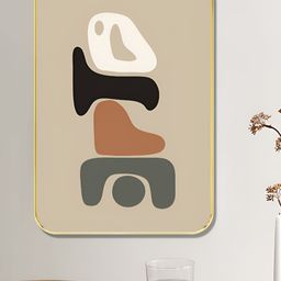 Livin'luxe Beige & Grey Abstract Geometric Shape Stack Wooden Wall Art-picture-39
