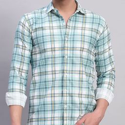 YOUTH FIRST Men Premium Tartan Checks Opaque Checked Casual Shirt-image-85