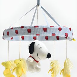 MiArcus White & Yellow Peanuts Snoopy Velboa Cot Mobile-51