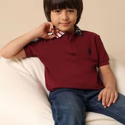 u.s. polo assn. kids Uspa Kids Boys Solid Pure Cotton Polo T-shirt-picture-18