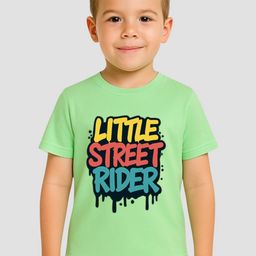 KIDDY STAR Boys Typography Printed Round Neck Pure Cotton Regular Fit T-shirt-image-68