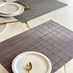 Mason Home Alluring Set of 6 Grey Textured Table Placemats image 3