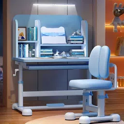 StarAndDaisy Kids Blue Adjustable Height Study Table With Chair-24