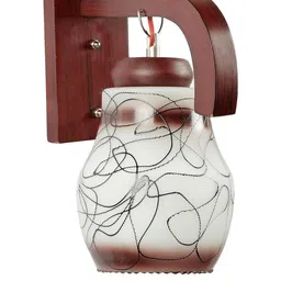 Somil Premium Designer Glass Wall / Night Lamp Elegant & Stylish Dcor Accent for Modern Interiors, color- Brown, White, Black, Size:- 19 X 31.5 X 29.5 CM-image-62
