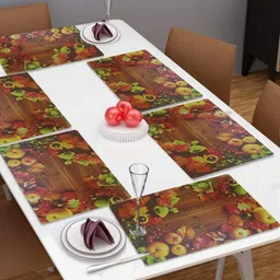 Aura 6Pcs Brown & Green Printed Table Placemats-image-76