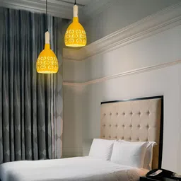 KINIS Yellow & Black Aluminium Quirky Ceiling Lamp-51