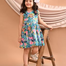 Bedtime story Print Flutter Sleeve Fit & Flare Dress-17