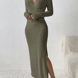 StyleCast x Revolte Striped V-Neck Maxi Jumper Dress-image-37