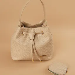 CODE by Lifestyle Women Textured Structured Shoulder Bag with Pouch-image-81