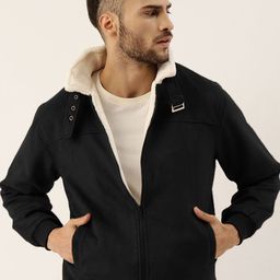 Campus Sutra Men Suede Windcheater Bomber Jacket-image-92