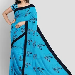 Lovwear Women Blue Sarees-picture-5