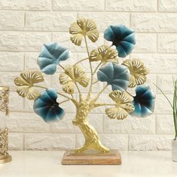 vedas Mystical Indian Gold-Toned & Blue F-Supernova Tree Table Dcor Showpiece-image-91