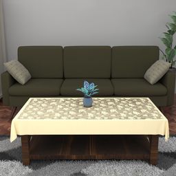 Kuber Industries Cream-Coloured Set of 2 Floral Cotton 6-Seater Table Cover-11