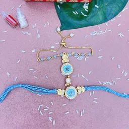 Sangria Unisex Copper Bhaiya Bhabhi Rakhi-55