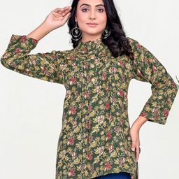 EKISHA Women Floral Printed Mandarin Collar Tunic-picture-27