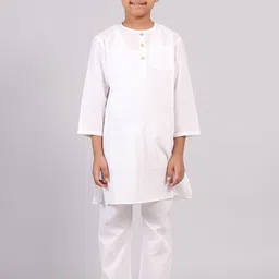 TJORI Boys Round Neck Long Sleeves Straight Pure Cotton Kurta With Pyjamas-31
