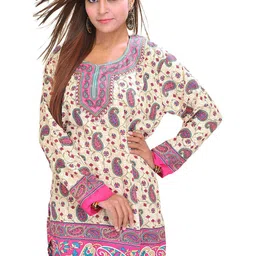 Exotic India Women Paisley Printed Daily Straight Kurta-image-72