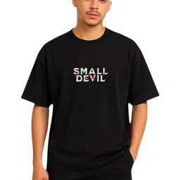GLOBAL NOMAD Typography Printed Drop-Shoulder Sleeves Pure Cotton Oversized T-shirt-image-30