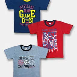Here&Now X Game Begins Boys Pack Of 3 Assorted Printed Pure Cotton T-shirts-44