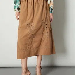 max Self-Designed Cotton A-Line Midi Skirt-picture-45