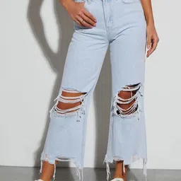 StyleCast Women Straight Fit Mid-Rise Slash Knee Stretchable Jeans-picture-32