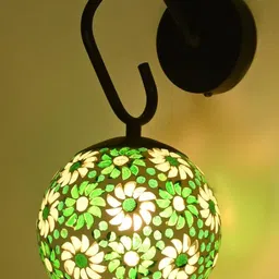 1ST TIME Green Printed Glass Traditional Cylinder Wall Lamps Wall Lamps-picture-46