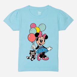 Wear Your Mind Girls Minnie Mouse Graphic Printed Round Neck Cotton T-shirt-picture-30