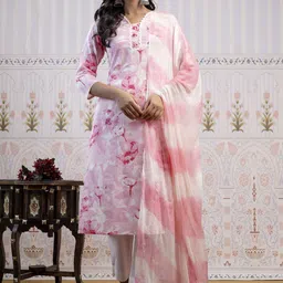 Anouk Rustic Women Ethnic Motifs Printed Regular Pure Cotton Kurta with Trousers & With Dupatta-image-28