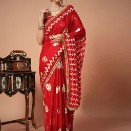 Anouk Embellished Block Print Pure Cotton Saree-22