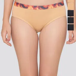 Kalyani Pack Of 6 Mid-Rise Hipster Briefs Berry_S_BLK_BLK_BLK_ND_ND_ND_P6-image-69