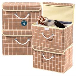 Kuber Industries Brown Set of 4 Reusable Drawer Organiser Organisers-48