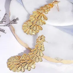 Anouk Gold-Plated Floral Shaped Filigree Drop Earrings-91