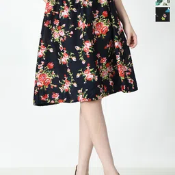 BAESD Women Pack Of 3 Printed Crepe Knee Length Skirts-picture-51