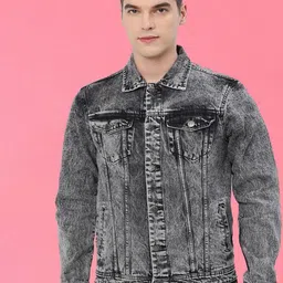 KLIZEN Men Denim Jacket with Patchwork-29