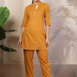 Pistaa Pure Cotton Top With Trousers-image-82
