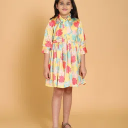 YK Print Satin Fit & Flare Dress-image-77