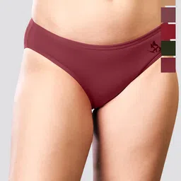 Kalyani Reeva Pack Of 6 Low-Rise Rare-Coverage Bikini Briefs Reeva_S_RST_RST_MRN_OLV_ND_OR-56