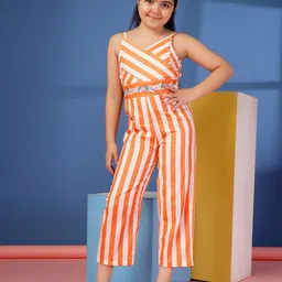 Budding Bees Girls Striped Basic Jumpsuit-image-15