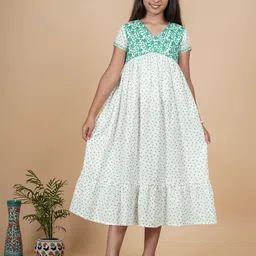 TUNIYA Floral Embroidered Fit & Flare Dress-image-82