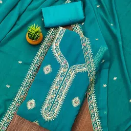 LeeliPeeri Designer Embroidered Unstitched Dress Material-image-67